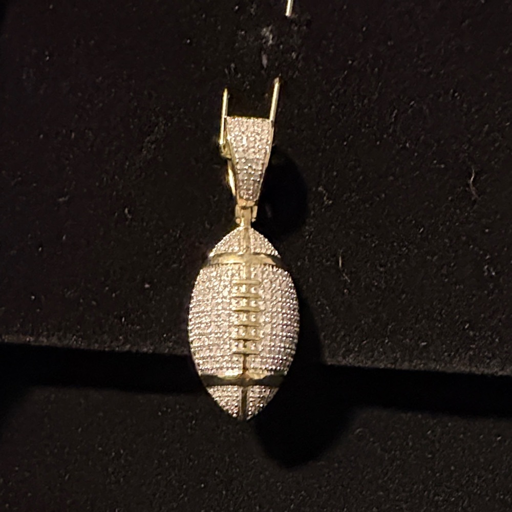 Kay Jewelers Silver and Gold Football Pendant